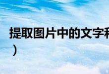 提取图片中的文字和数字（提取图片中的文字）