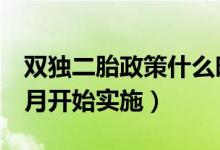 双独二胎政策什么时候开始的（从2011年11月开始实施）