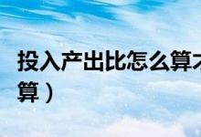 投入产出比怎么算才能赚钱（投入产出比怎么算）