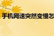 手机网速突然变慢怎么办（解决方法有哪些）