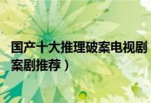 国产十大推理破案电视剧（评分最高的10部国产悬疑侦探破案剧推荐）