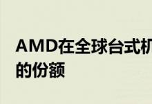 AMD在全球台式机CPU市场上占据了50.8%的份额