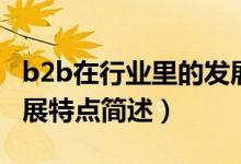 b2b在行业里的发展特点（b2b在行业里的发展特点简述）