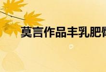 莫言作品丰乳肥臀简介（莫言的简介）