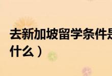 去新加坡留学条件是什么（新加坡留学要求是什么）