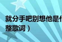 就分手吧别想他是什么歌（就分手吧别想他完整歌词）