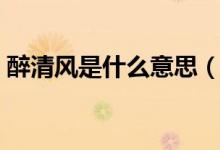 醉清风是什么意思（醉清风是谁演唱的歌曲）