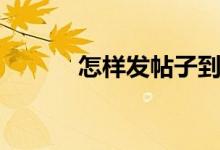怎样发帖子到网上（怎样发帖）