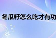 冬瓜籽怎么吃才有功效（冬瓜籽怎么吃有效）