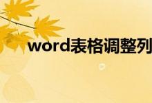 word表格调整列宽（word表格调整）