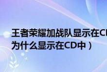 王者荣耀加战队显示在CD中什么意思（王者荣耀加战队时为什么显示在CD中）