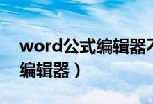 word公式编辑器不能正常显示（word公式编辑器）