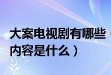 大案电视剧有哪些（这些电视剧主要讲的案件内容是什么）