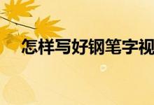 怎样写好钢笔字视频（怎样写好钢笔字）