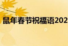 鼠年春节祝福语2020贺词（2020贺词大全）
