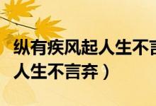 纵有疾风起人生不言弃抖音图片（纵有疾风起人生不言弃）