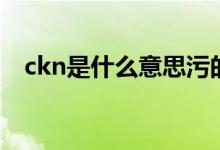 ckn是什么意思污的（ckn是啥意思污的）