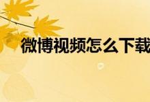 微博视频怎么下载（微博视频下载步骤）