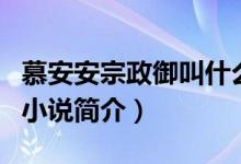 慕安安宗政御叫什么小说名字（慕安安宗政御小说简介）