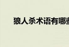狼人杀术语有哪些（狼人杀常见术语）