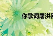 你歌词屠洪刚（你歌曲简介）