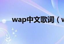 wap中文歌词（wap中文歌词是什么）
