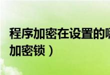 程序加密在设置的哪里（如何给手机设置程序加密锁）
