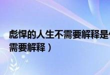 彪悍的人生不需要解释是什么意思（怎么理解彪悍的人生不需要解释）