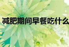 减肥期间早餐吃什么好（适合减肥吃的早餐）