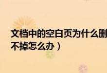 文档中的空白页为什么删除不了（word文档中的空白页删不掉怎么办）
