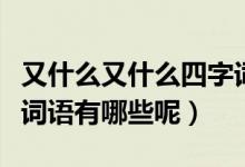 又什么又什么四字词语（又什么又什么的四字词语有哪些呢）