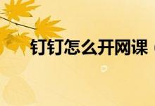 钉钉怎么开网课（钉钉怎么开悬浮窗）