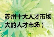 苏州十大人才市场（苏州人才招聘市场苏州最大的人才市场）