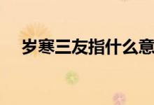 岁寒三友指什么意思（岁寒三友指什么）