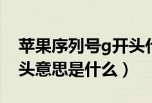 苹果序列号g开头什么意思（苹果序列号g开头意思是什么）