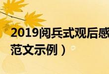 2019阅兵式观后感范文（2019阅兵式观后感范文示例）