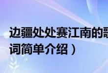 边疆处处赛江南的歌词（边疆处处赛江南的歌词简单介绍）