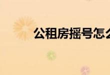 公租房摇号怎么摇（公租房摇号）