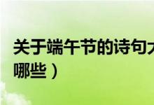 关于端午节的诗句大全（关于端午节的诗句有哪些）