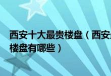 西安十大最贵楼盘（西安最贵的小区排行榜西安房价最高的楼盘有哪些）