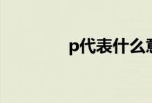 p代表什么意思（p代表啥）