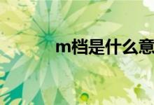 m档是什么意思（m档是什么）