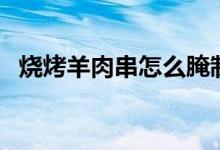 烧烤羊肉串怎么腌制（羊肉串的腌制方法）