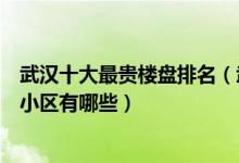 武汉十大最贵楼盘排名（武汉房价最贵的楼盘武汉十大顶级小区有哪些）
