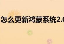 怎么更新鸿蒙系统2.0.0（怎么更新鸿蒙系统）