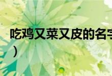 吃鸡又菜又皮的名字（吃鸡不常见的网名搞笑）