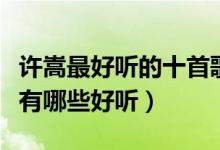 许嵩最好听的十首歌（许嵩歌曲排名许嵩的歌有哪些好听）