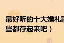 最好听的十大婚礼歌曲（适合结婚的歌曲有哪些都存起来吧）