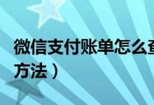 微信支付账单怎么查询（微信支付账单的查询方法）