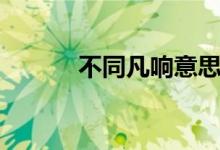 不同凡响意思（不同凡响解释）